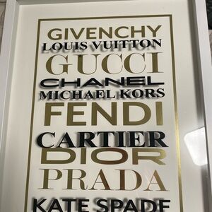 Dior Gold and Black Typography Art